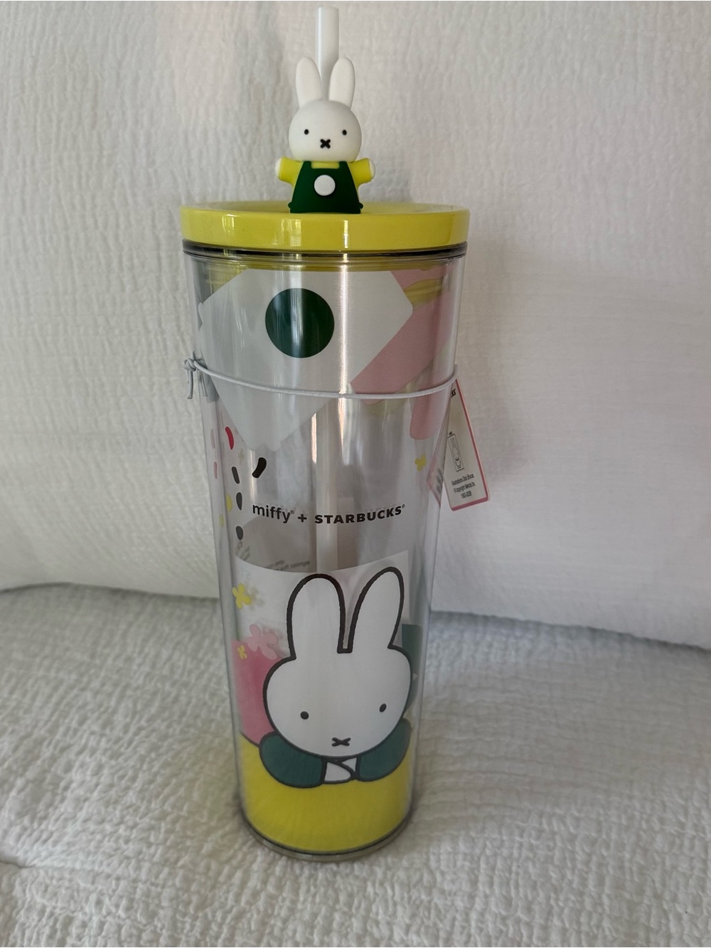 Starbucks x Miffy Yellow & Green Clear Tumbler with Straw
